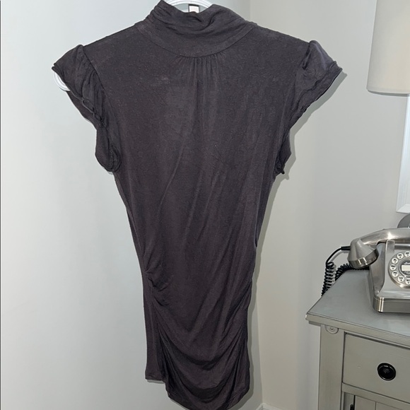 Costa Blanca Tops - Dark Gray Turtleneck Dress